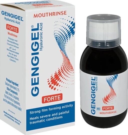 Gengigel Forte Mouthrinse med 0.1% hyaluronsyre til intensiv munnpleie 100 ml