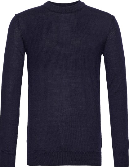 Knowledge Cotton Apparel Merino Crew Neck Sweater   Navy   L