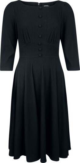 H&R London Rockabilly Middellang kjole XS til 4XL Damer svart