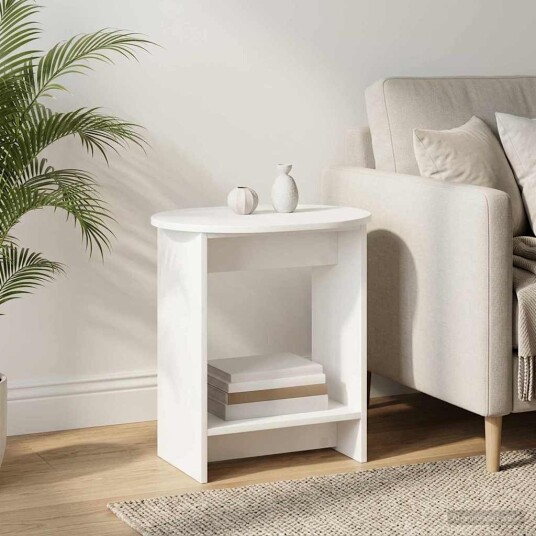vidaXL Sidetabell Hvit 50 x 39,5 x 55 cm Konstruert tre