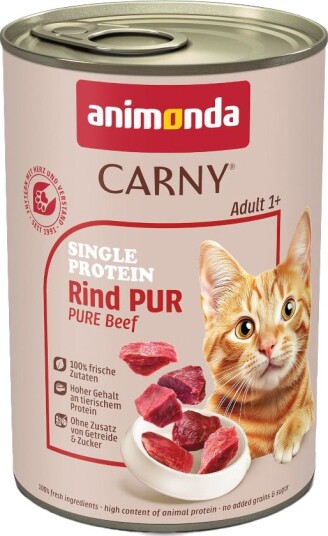 Animonda Carny Våtfôr Adult Sparepakke Carny Single Protein Pur Okse 24 X 400 G