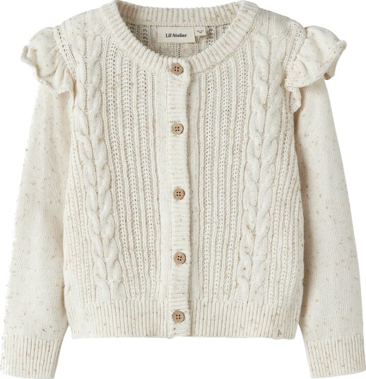 Lil" Atelier Cardigan Strikk NmfGalto Kab Turtledove Lil Atelier 3 år (98) Cardigan Beige Brun Hvit