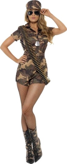 Smiffys Sexy Camo Girl Militærkostyme Strl M