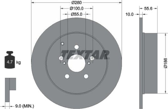 TEXTAR 92135700 Bremseskive TEXTAR 92135700 Bremseskive