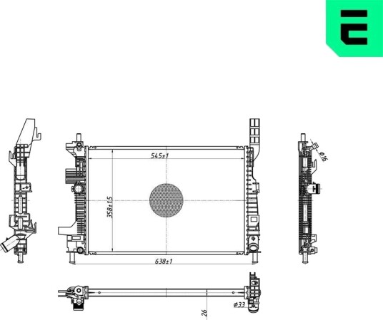 ERA 673194 Radiator, motorkjøling ERA 673194 Radiator, motorkjøling