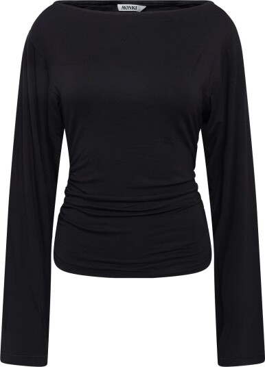Monki Waisted Long Sleeved Top BLACK DARK XS