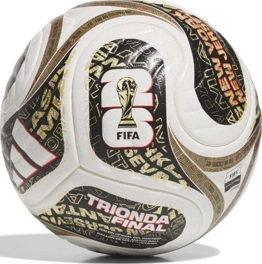 adidas Fotball Trionda Pro World Cup 2026 Finale Matchball Hvit/Svart/Gull Metallisk Str. 5