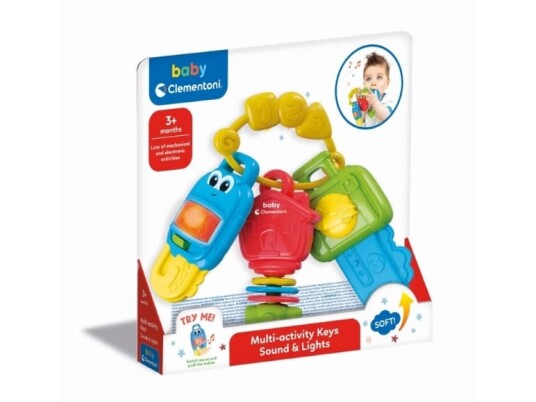 Baby Mulri Activity Key Sound & Lights Gir fra seg lyd Batterier kreves Flerfarget