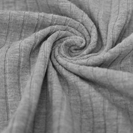 Balsløw Jersey Rib Cotton Stoff 140cm 162 Lysegrå 50cm