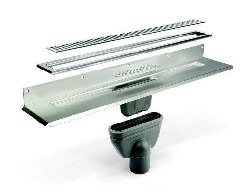 Unidrain 1000 mm Gulvsluk til 8 mm Fliser med 75 mm Utløp