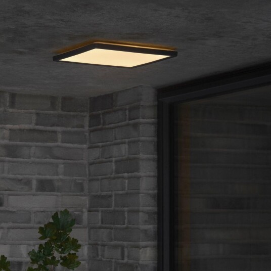 Oja 29 square utendørs taklampe 3000 Kelvin 14W IP54 Svart