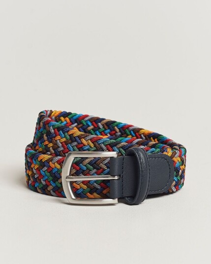 Anderson's Stretch Woven 3,5 cm Belt Dark Multi