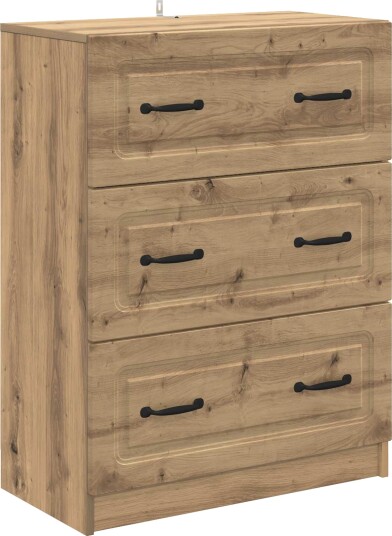 vidaXL Skuffeskap Artisan eik 66 x 34,5 x 87 cm Konstruert tre vidaXL Skuffeskap Artisan eik 66 x 34,5 x 87 cm Konstruert tre
