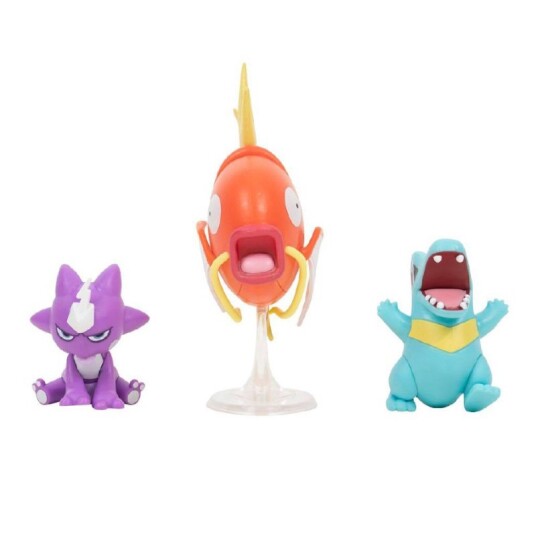 Pokémon Battle Figursett - Toxel, Totodile, og Magikarp