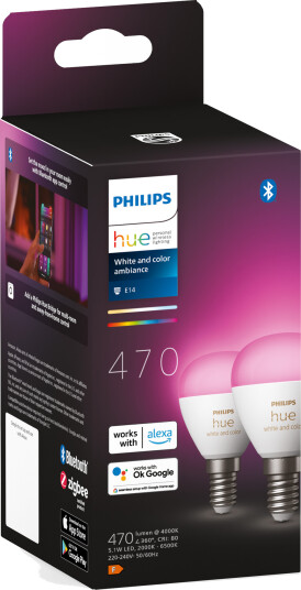 Philips Hue White Color Ambiance crown E14 (2-pakning) Philips Hue White Color Ambiance crown E14 (2-pakning)