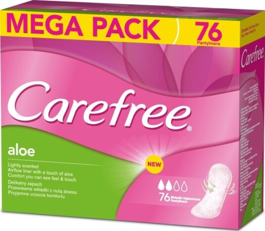 Carefree_Cotton Feel Normal Sanitary Pads Aloe Vera 76 Pcs Carefree_Cotton Feel Normal Sanitary Pads Aloe Vera 76 Pcs