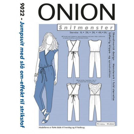 ONION Snittmønster Plus 9022 Jumpsuit med Omslageffekt Str XL 5XL