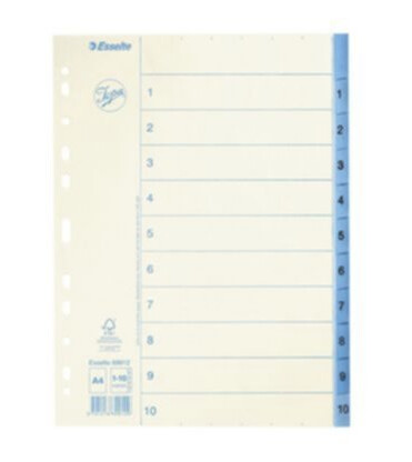 Pappersregister JOPA A4 1-10 vit/blå
