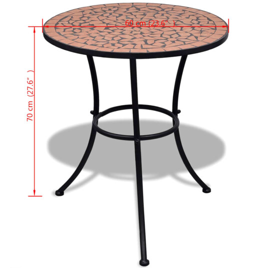 vidaXL Bistrobord terrakotta 60 cm mosaikk