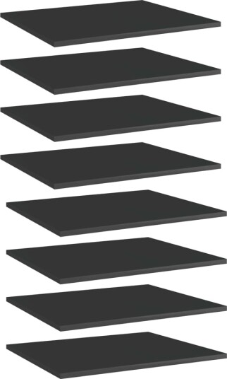 vidaXL Hylleplater 8 stk høyglans svart 60x50x1,5 cm konstruert tre