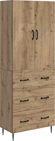 vidaXL Skapsett 2 pcs Artisan eik 66 x 34,5 x 90 cm Konstruert tre