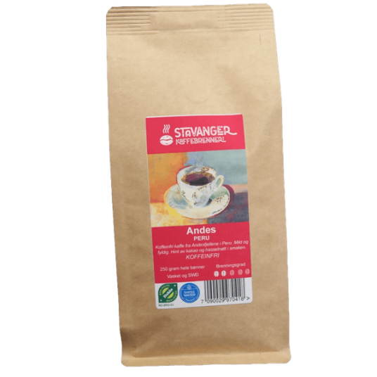 Peru Andes koffeinfri, 250g økologisk og Fairtrade