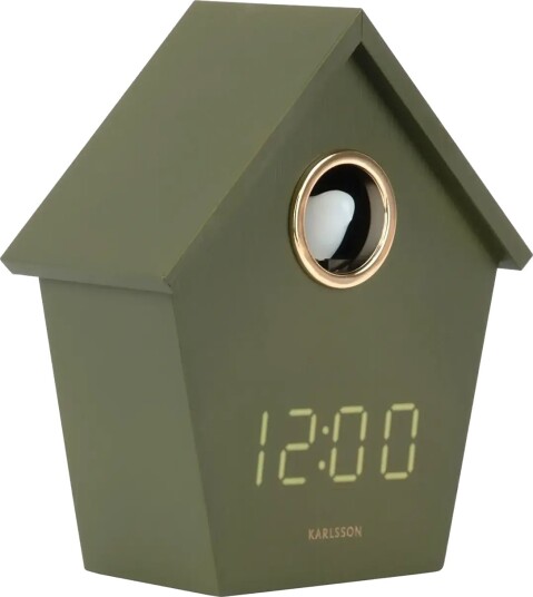 KARLSSON Alarm Clock Riqueza Cuckoo Led Luxuxry Green Khaki green H 15.3CM