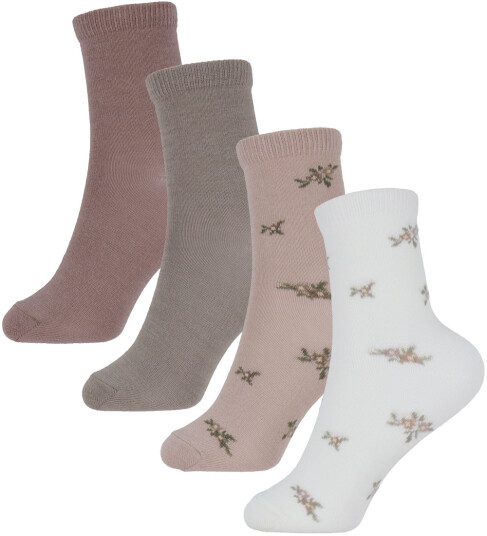 Name It Sokker 4 pack Ull/Bomull NkfWak Shadow Grå Name It 34/36 Sokker Hvit Rosa 34 36