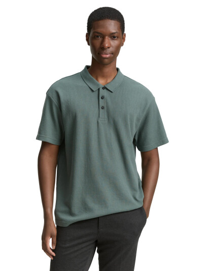 Tom Tailor Relaxed Structured Polo Khaki green S Tom Tailor Relaxed Structured Polo Khaki green S