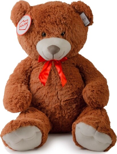Daffi Teddybjørn Med Rød Sløyfe 100 cm Brun Daffi Teddybjørn Med Rød Sløyfe 100 cm Brun