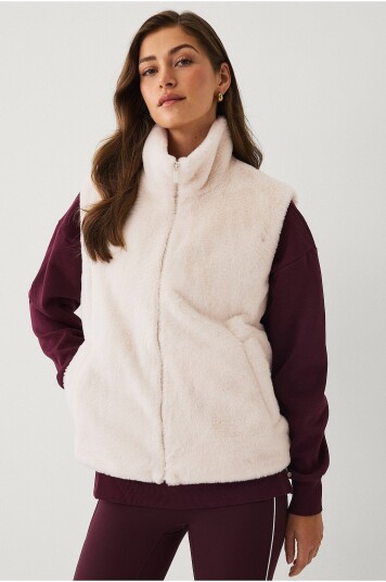 Ellos STUDIO   Vest Fake Fur Vest   Natur