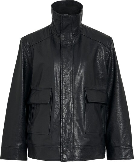 ROUGE EDIT Roumia L/S Oversized Leather Jacket METEORITE 38