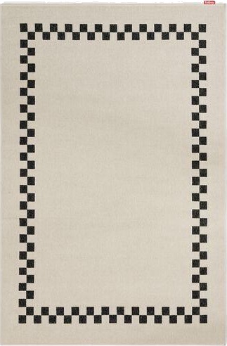 Carpretty Petit Check Border Teppe Antrasitt / Creme Carpretty Petit Check Border Teppe Antrasitt / Creme