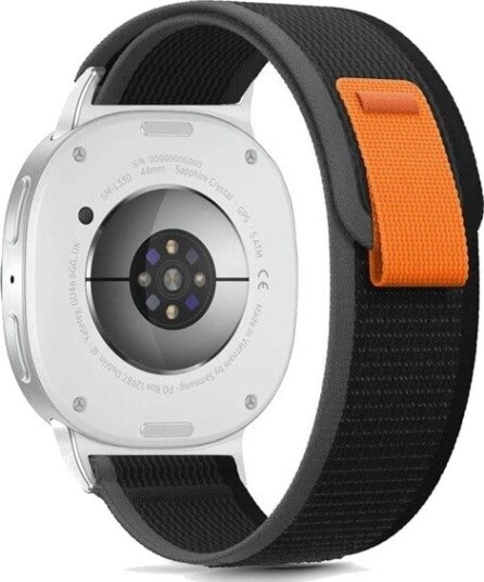 Tech-Protect Nylon Stripe Strap for Samsung Galaxy Watch 40 / 44 / 46 mm - Black & Orange