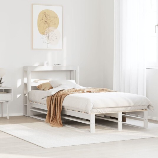  Sengeramme uten madrass hvit 75x190 cm heltre furu 3306511