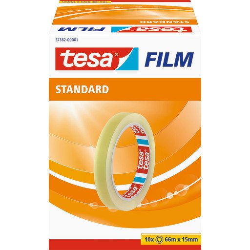 tesa film tape Standard 10 x 66m x 15mm Transparent
