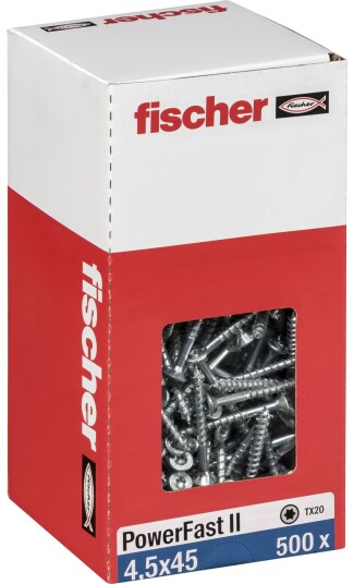 Fischer Gipsskruer PowerFast II Galvanisert TX (4,5 × 45 mm) 500 Stk.