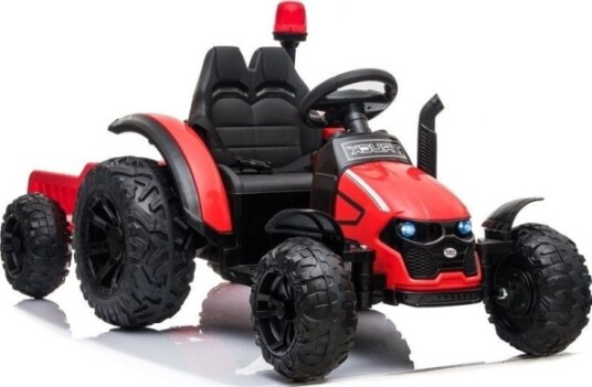 Lean Cars Barnebiltraktor Hzb-200 Med Henger Rød Lean Cars Barnebiltraktor Hzb-200 Med Henger Rød