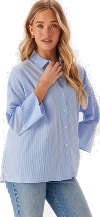 ONLY Onlaugusta Shirt  Cloud Dancer Stripes:blue Stri S