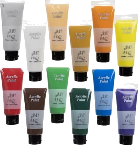 Akrylmaling Sett 12x100ml – Kunstnermaling Akrylmaling Sett 12x100ml – Kunstnermaling