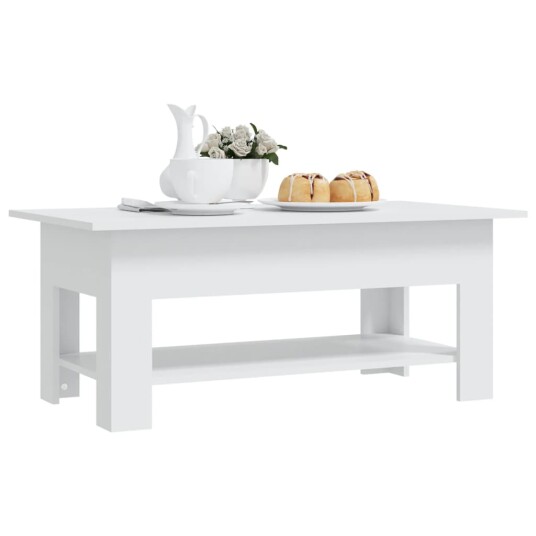 vidaXL Salongbord hvit 102x55x42 cm sponplate