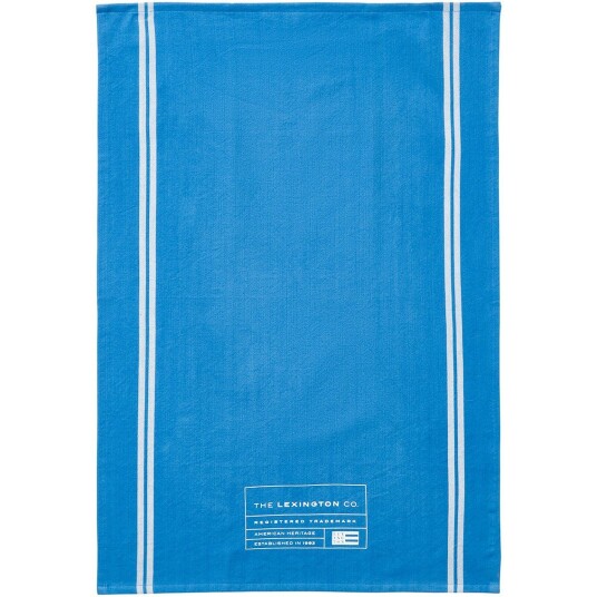 Lexington Organic Cotton Kjøkkenhåndkle med Striper I Siden 50x70 cm Blå/Hvit