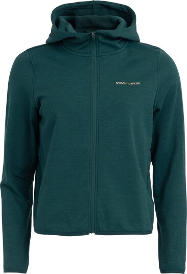 Bogeys & Birdies W Tech Hood Waffle Midlayer Grønn Golfgenser dame Dk Green X Small
