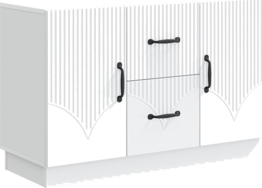 Serviesskap med skuff Hvit 89 x 34,5 x 57 cm Konstruert tre