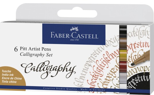Faber Castell Tegnesett Faber Pitt Kalligrafi 6 Stk