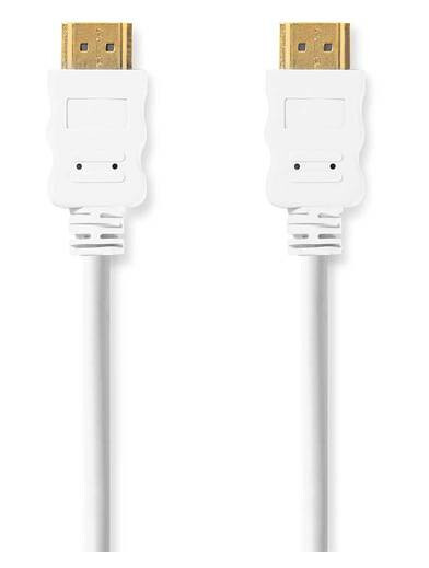 HDMI - Høyhastighets HDMI Kabel Med Ethernet - Gold plated - 2 meter - Hvit