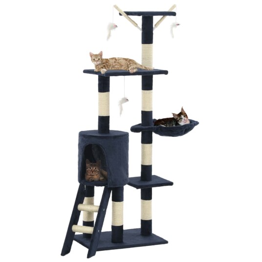 Kloretre Med Klorestolper I Sisal 138 cm Mørkeblå