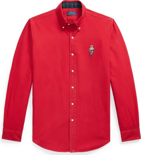 Polo Ralph Lauren Custom Fit Polo Bear Oxford Shirt 7437B RL2000 RED S