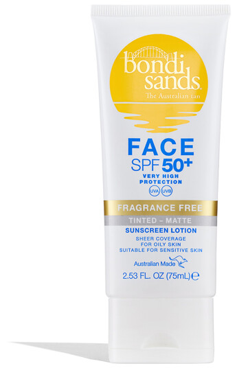 Bondi Sands Fragrance Free Matte Tinted Face Lotion SPF50+ 75ml