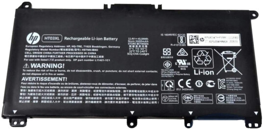 HP 3C laptop-batteri, 41Wh, 3,6Ah, Li-ion, HT03041XL-PR+PL, HT03XL